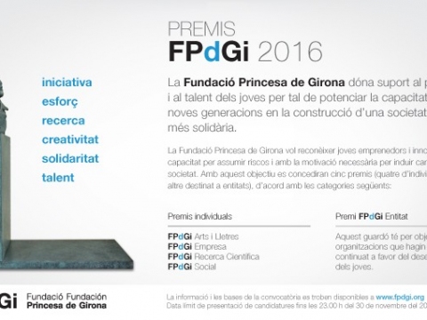 Oberta la convocatòria dels Premis FPdGi 2016 fins el 30 de novembre
